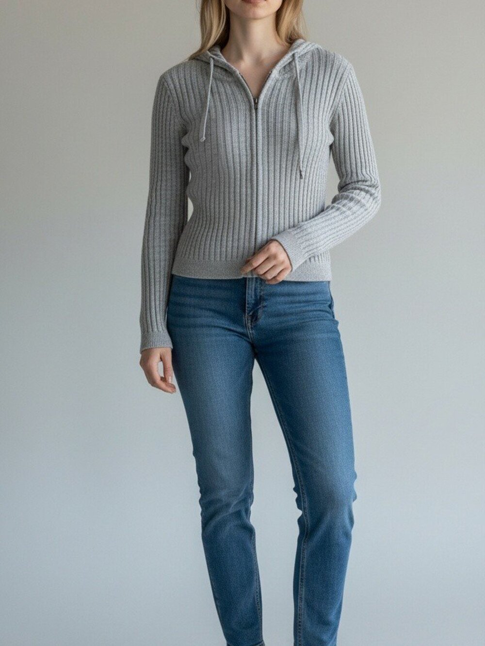 Aeropostale Gray Hooded Cardigan Sweater - Size XS